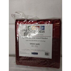 4 Seasons Light Weight Year Round Blanket Microflannel Twin Size Red